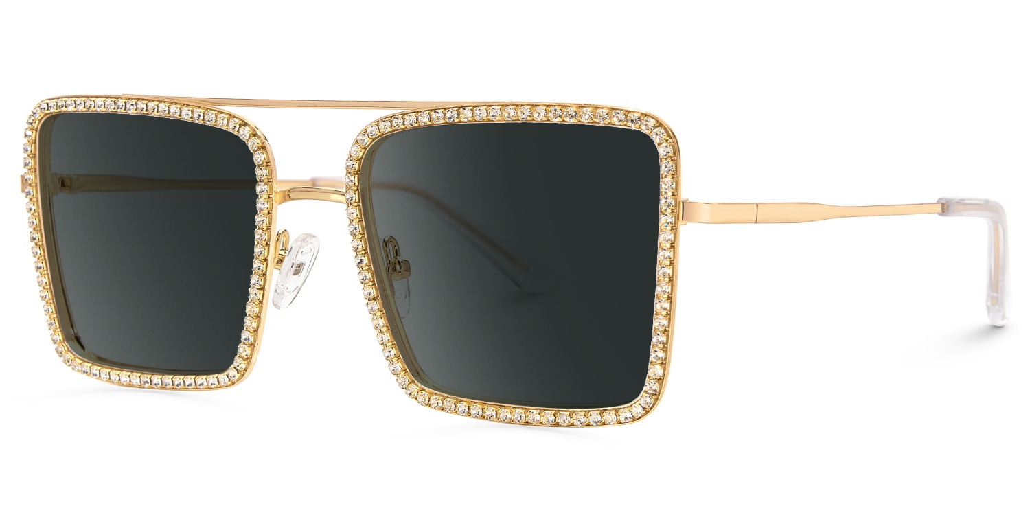 Diva Square Gold Glasses