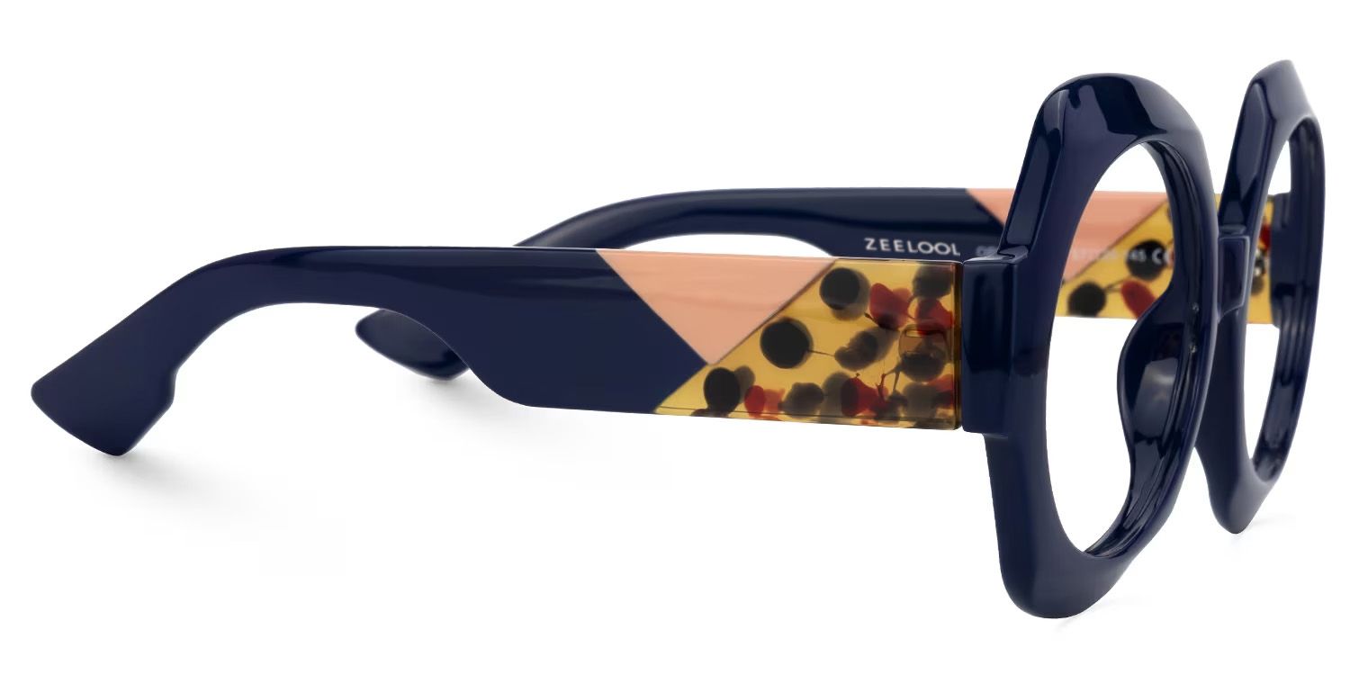 Geoffrey Geometric Dark-Blue Glasses | ZEELOOL UK2