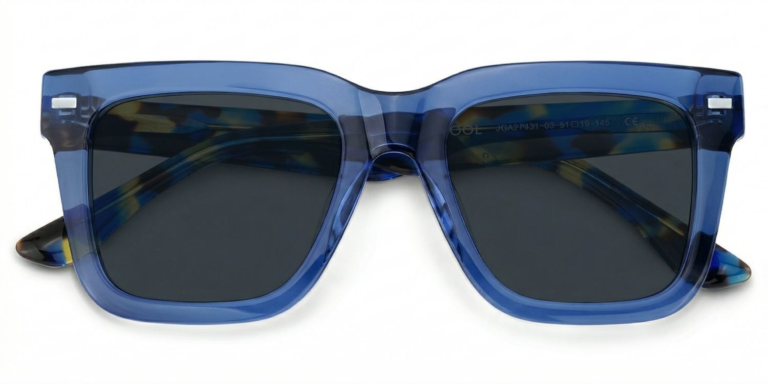 Redina Blue Square Polarized Sunglasses for Driving | ZEELOOL UK1