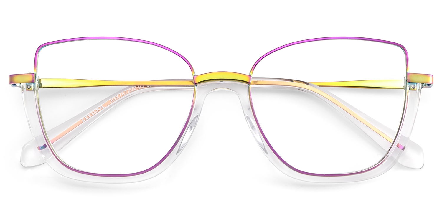 ZEELOOL Coleman Square Iridescent Glasses