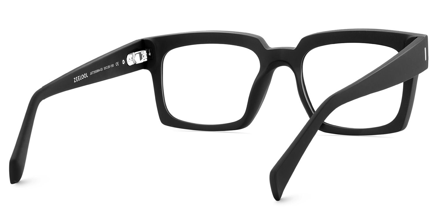 Amadeo TR90 Rectangle Black Frame Glasses | ZEELOOL UK5