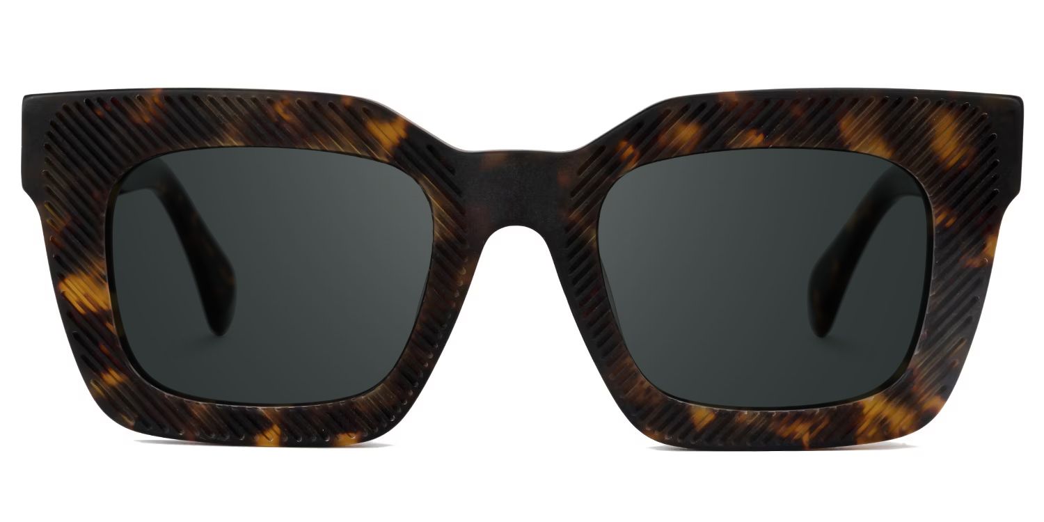 Keisa Tortoise Rectangle Polarized Sunglasses for Driving | ZEELOOL UK0