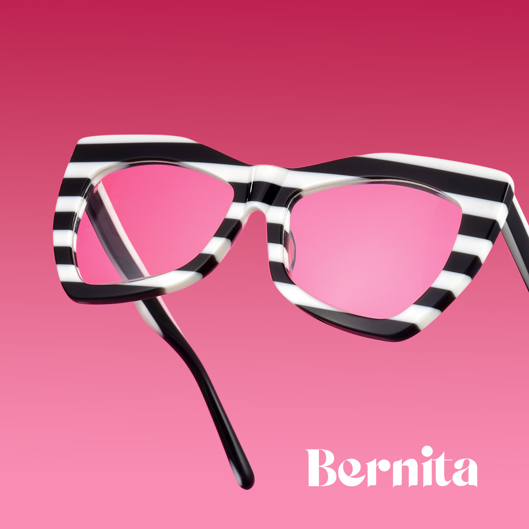 ZEELOOL Bernita Geometric Black-White Glasses