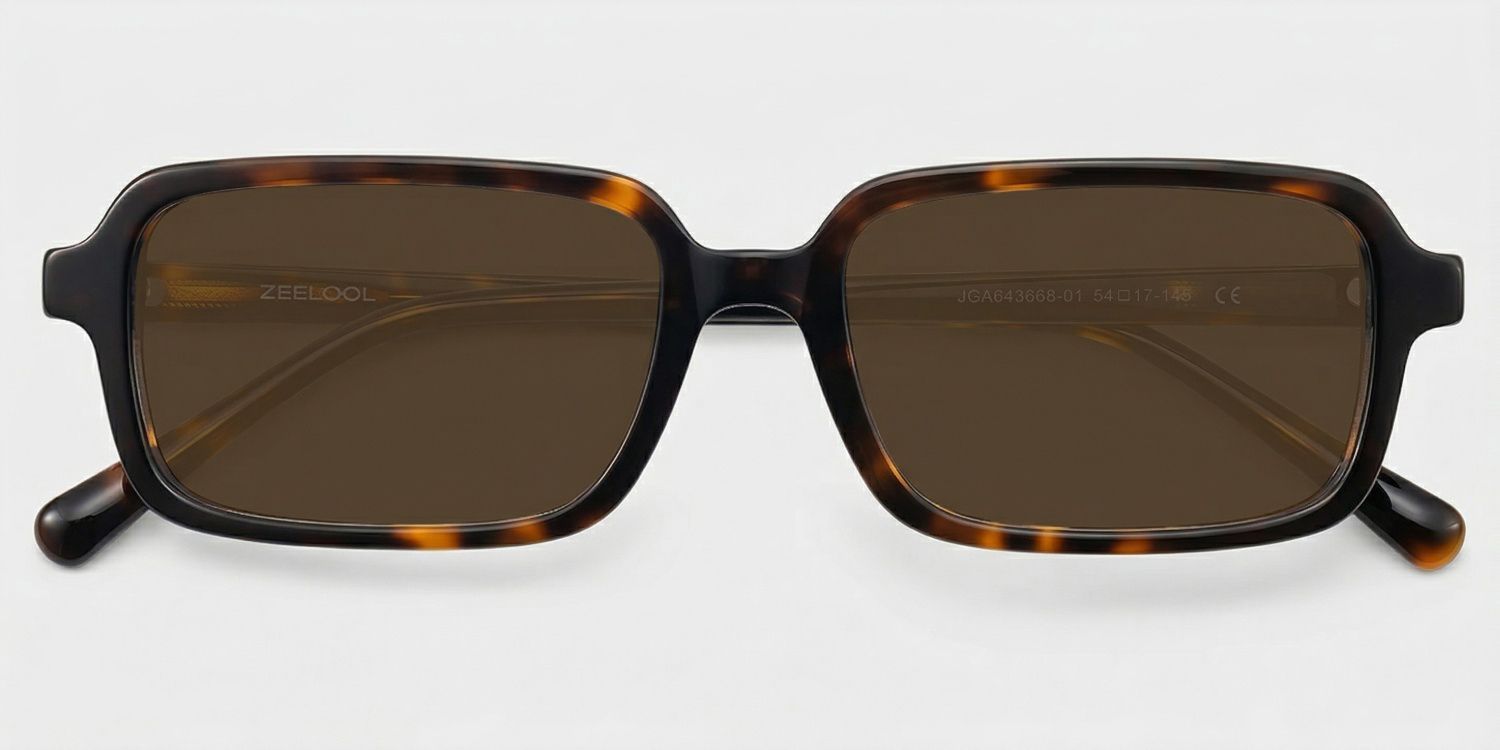 Danielle Matte Brown Tortoise Rectangle Glasses | ZEELOOL1
