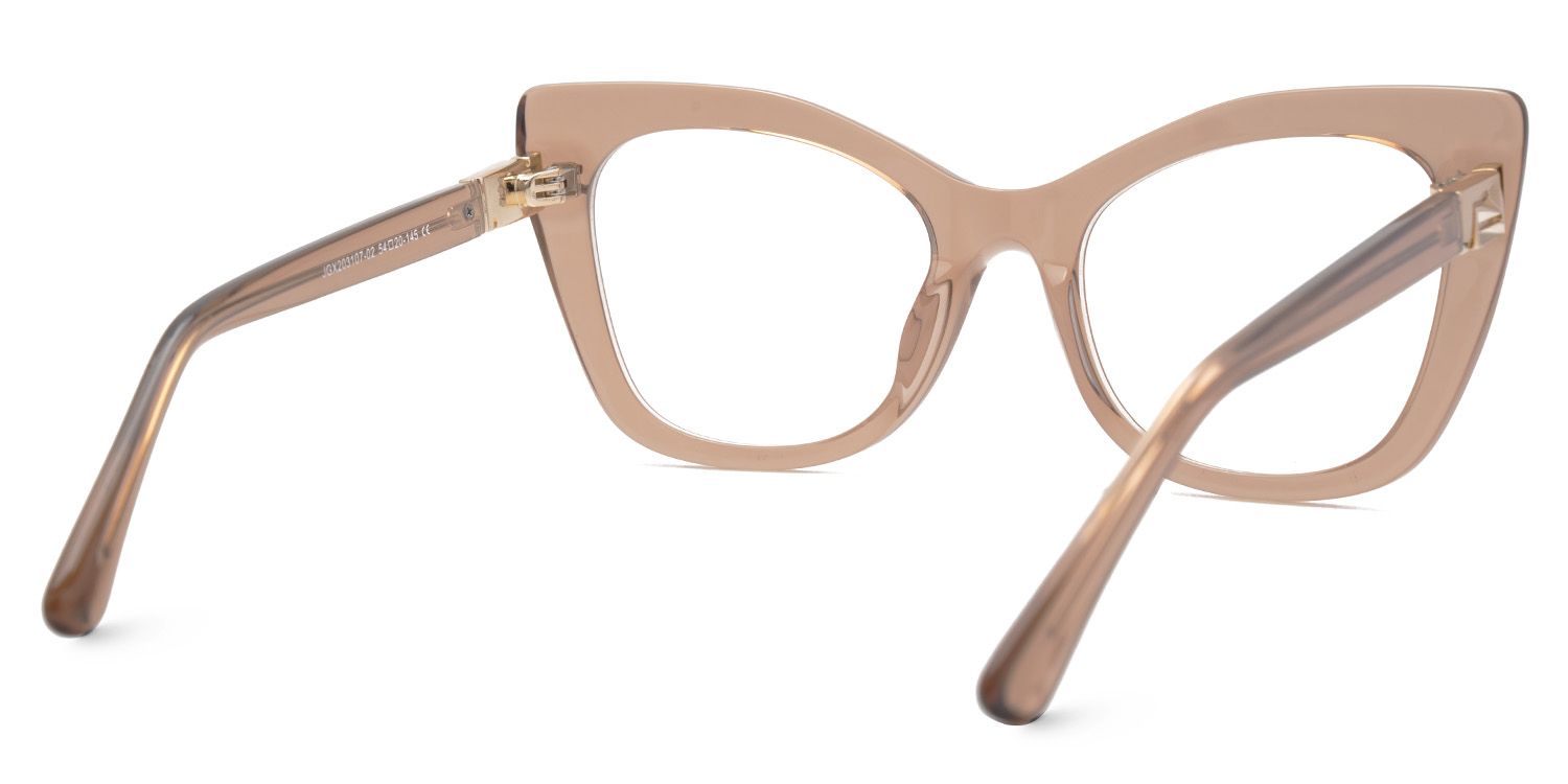 Beige Full rim Square Eyeglasses -Vela on Sale | ZEELOOL UK3