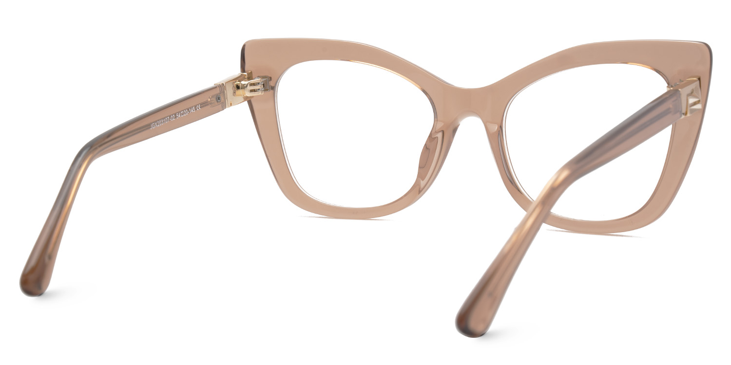 Champagne Full rim Square Eyeglasses -Vela on Sale | ZEELOOL UK3