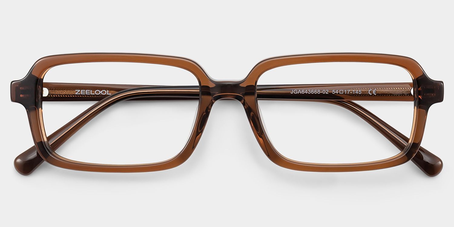 Danielle Walnut glasses - Brown Rectangle Frames | ZEELOOL3