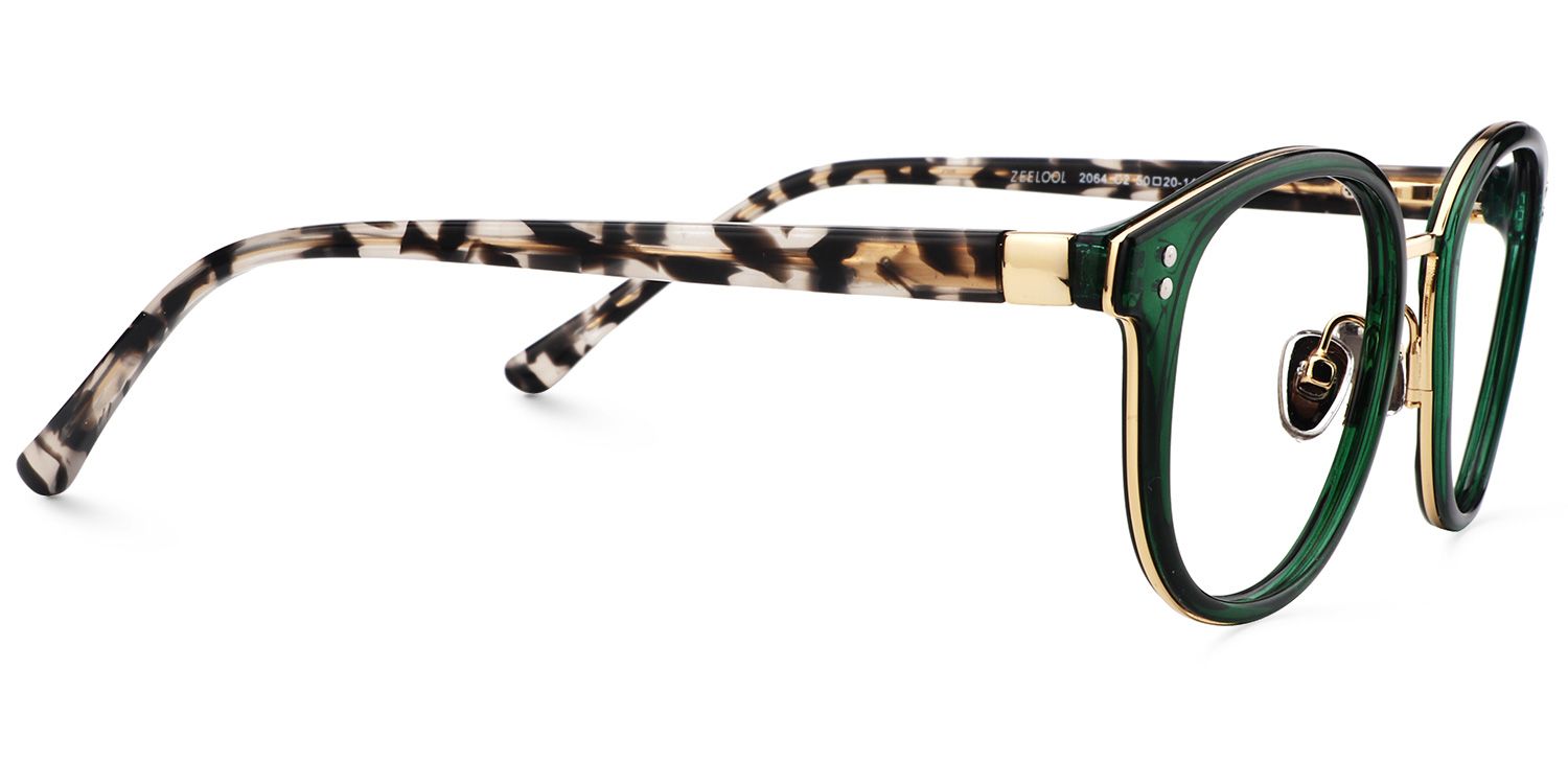 Matthew Round Green Glasses | ZEELOOL UK4