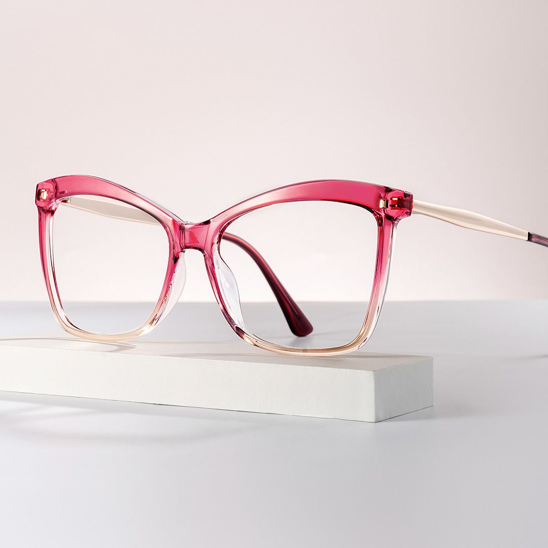 Butterfly Frame With Pink Gradient Brown for Isaebella Glasses | ZEELOOL UK0