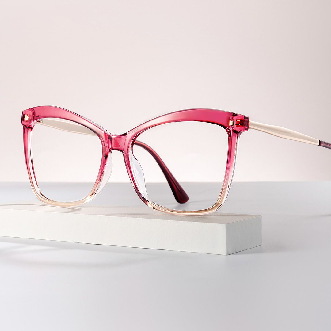 Butterfly Frame With Pink Gradient Brown for Isaebella Glasses | ZEELOOL UK0