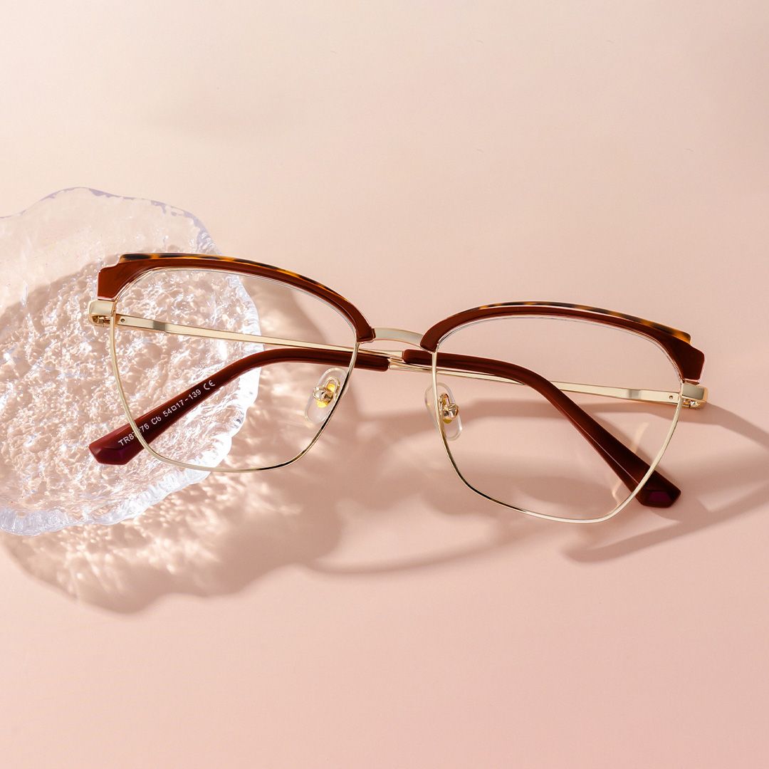 Phoebe Browline Red Frame Eyeglasses for Woman| ZEELOOL UK0