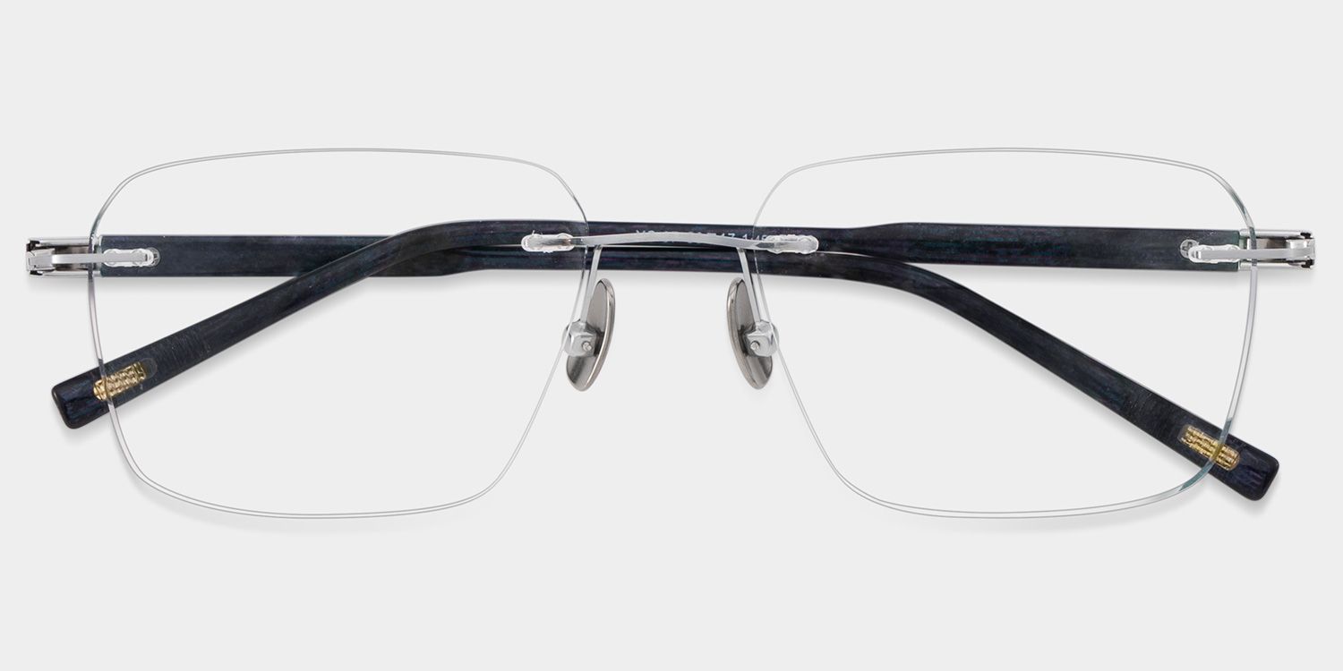 Claire Rectangle Silver Frame Eyeglasses for Man| ZEELOOL UK3