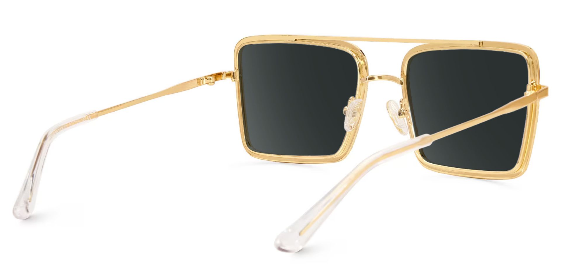 Diva Frame Glasses, Gold Glitter Sparkle Square Sunglasses3