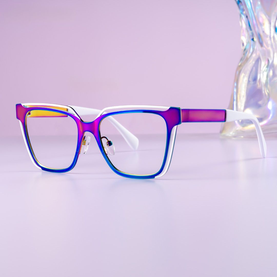 Designer Square Frame Glasses With Metal Material | ZEELOOL UK0