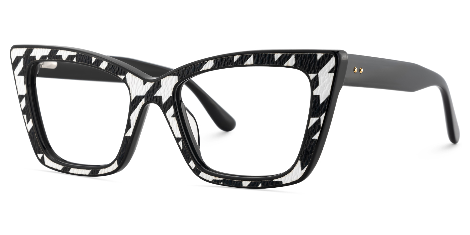 Mcnatt Cateye Black White Glasses4