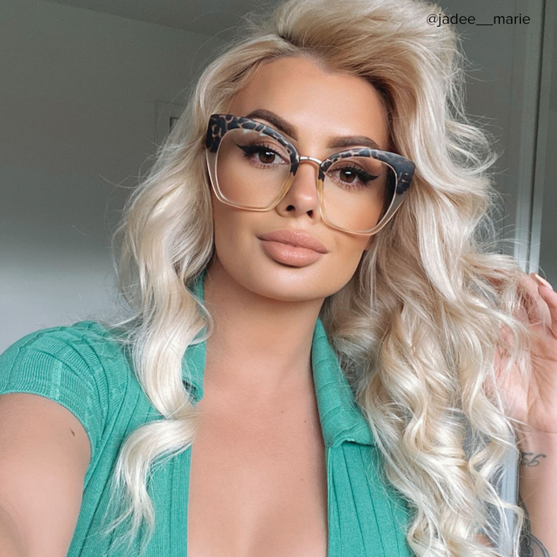 Denis Cat-eye Light Blonde Tortoise Frame Glasses6