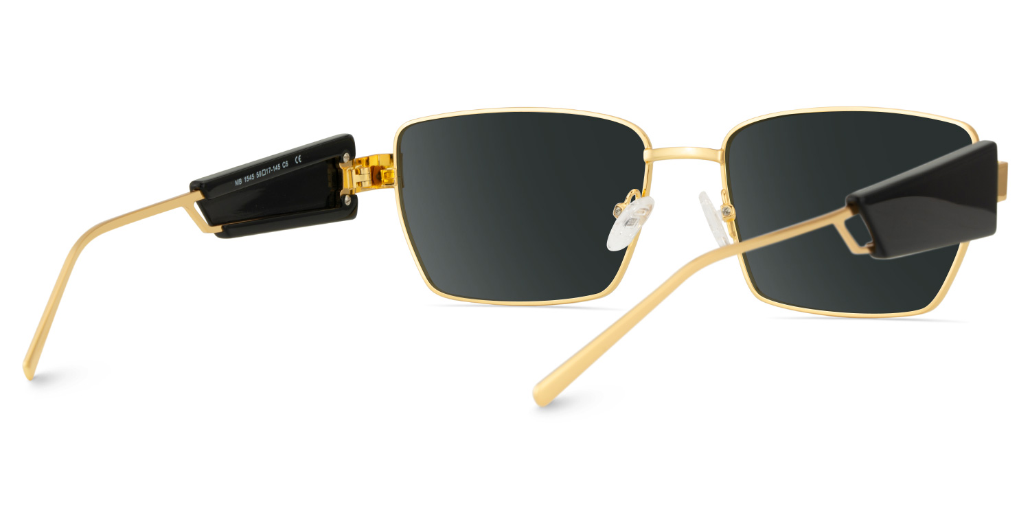 Aluna Rectangle Gold Polarized Sunglasses4