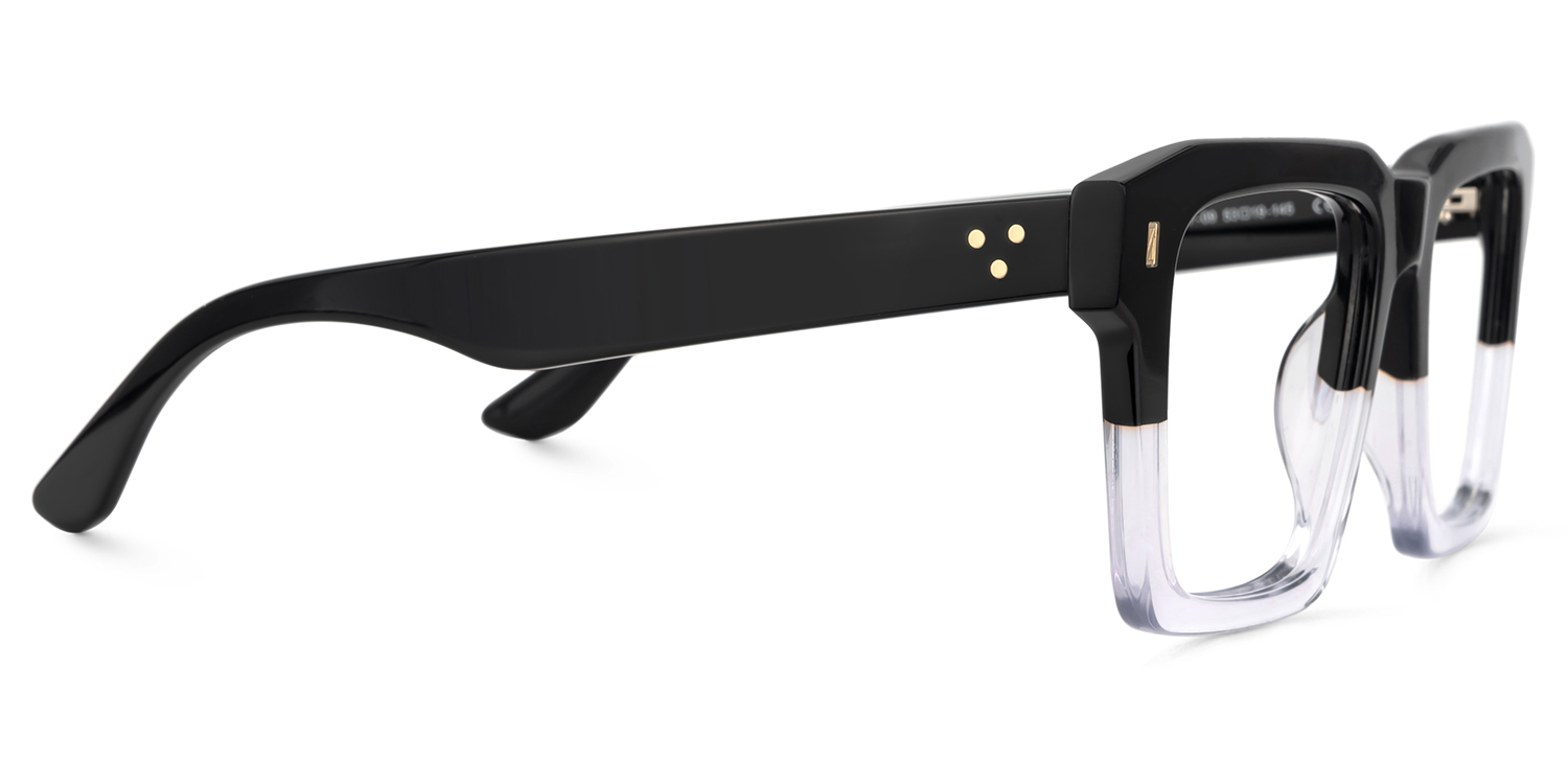 Kenish Square Black Crystal Glasses5