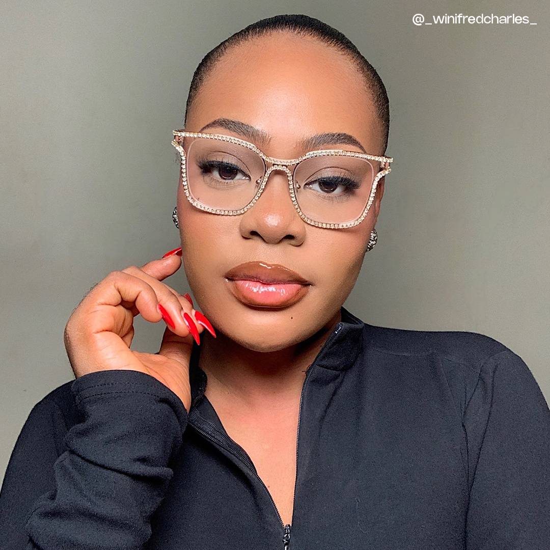 Shine Square Gold White Glasses10