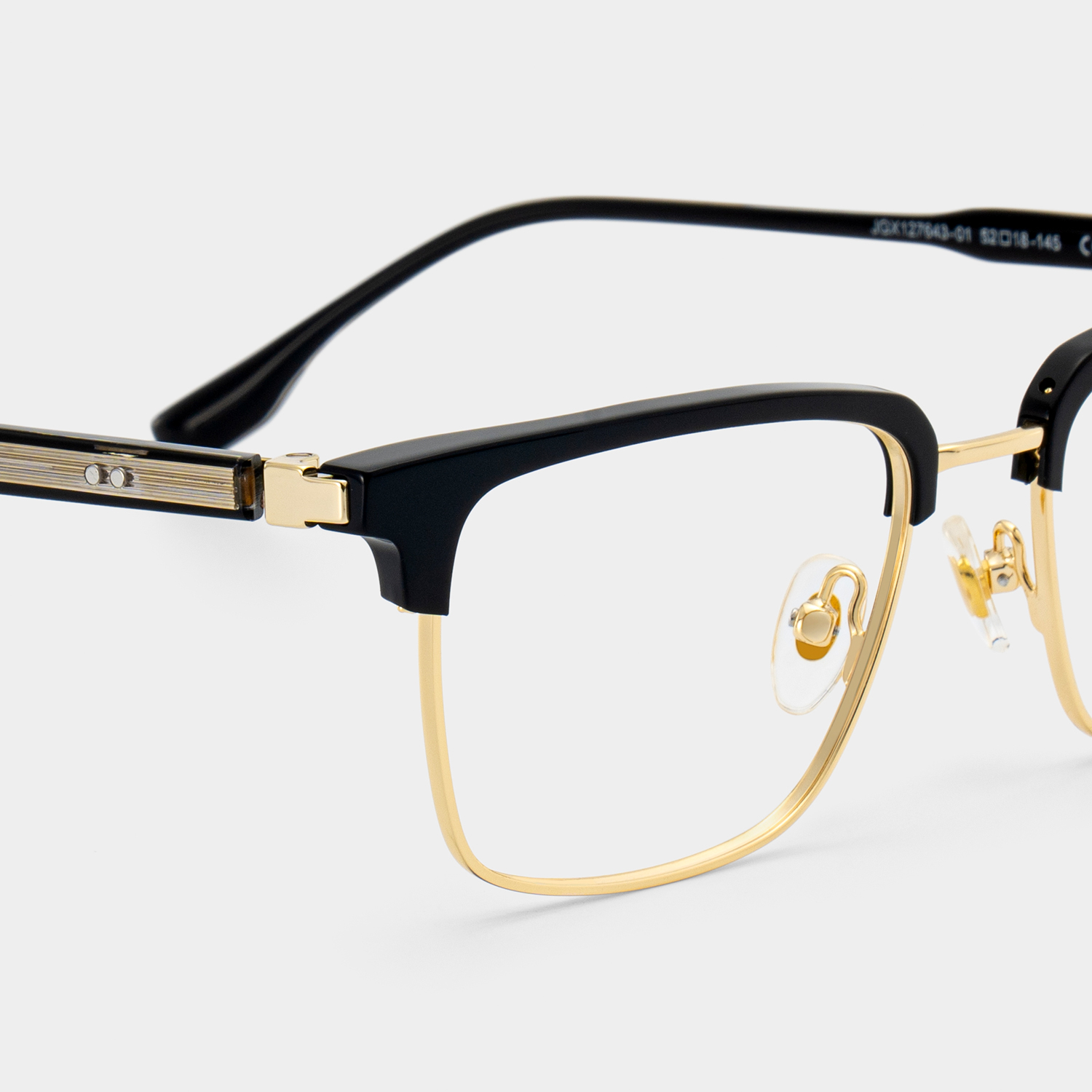 Audrey Black Eyeglasses with Gold Trim in Browline Shape | ZEELOOL UK5