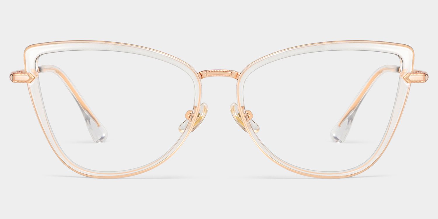 Cat eye Clear Eyeglasses- Sloane Mixed Frame Glasses0