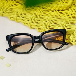 Lyric Rectangle Black Polarized Sunglasses0