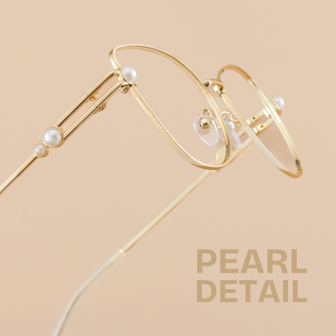 Gaga Eyeglasses in Cat Eye Gold Frame | ZEELOOL UK1