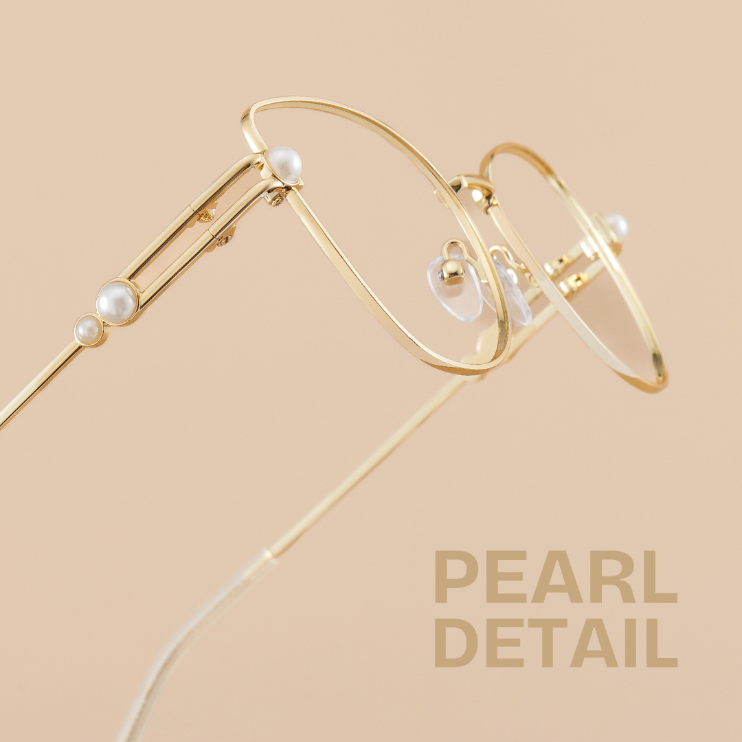 Gaga Eyeglasses in Cat Eye Gold Frame | ZEELOOL UK1