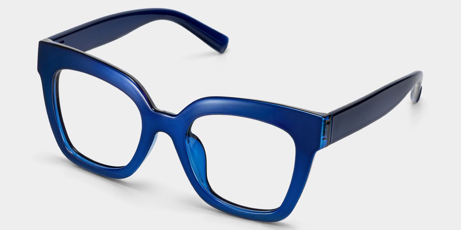 Malcolm Large Square Nerdy Glasses with Blue Color3
