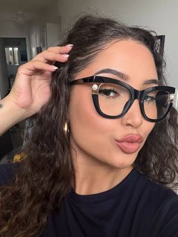 Pearl Cateye Black Glasses10