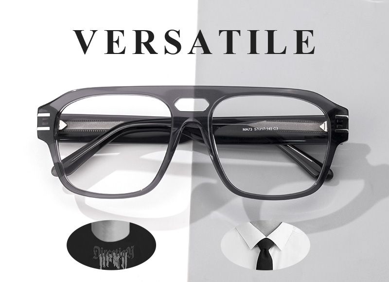 Haque Gray Eyeglasses with Aviator Shape | ZEELOOL UK4