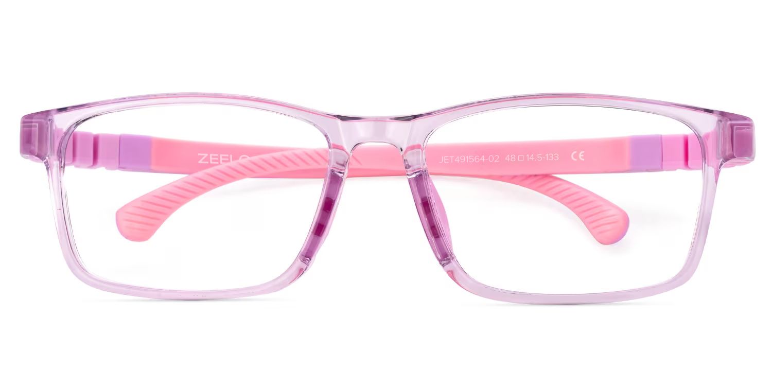 Arddin Rectangle Purple Frame Eyeglasses for Tweens0