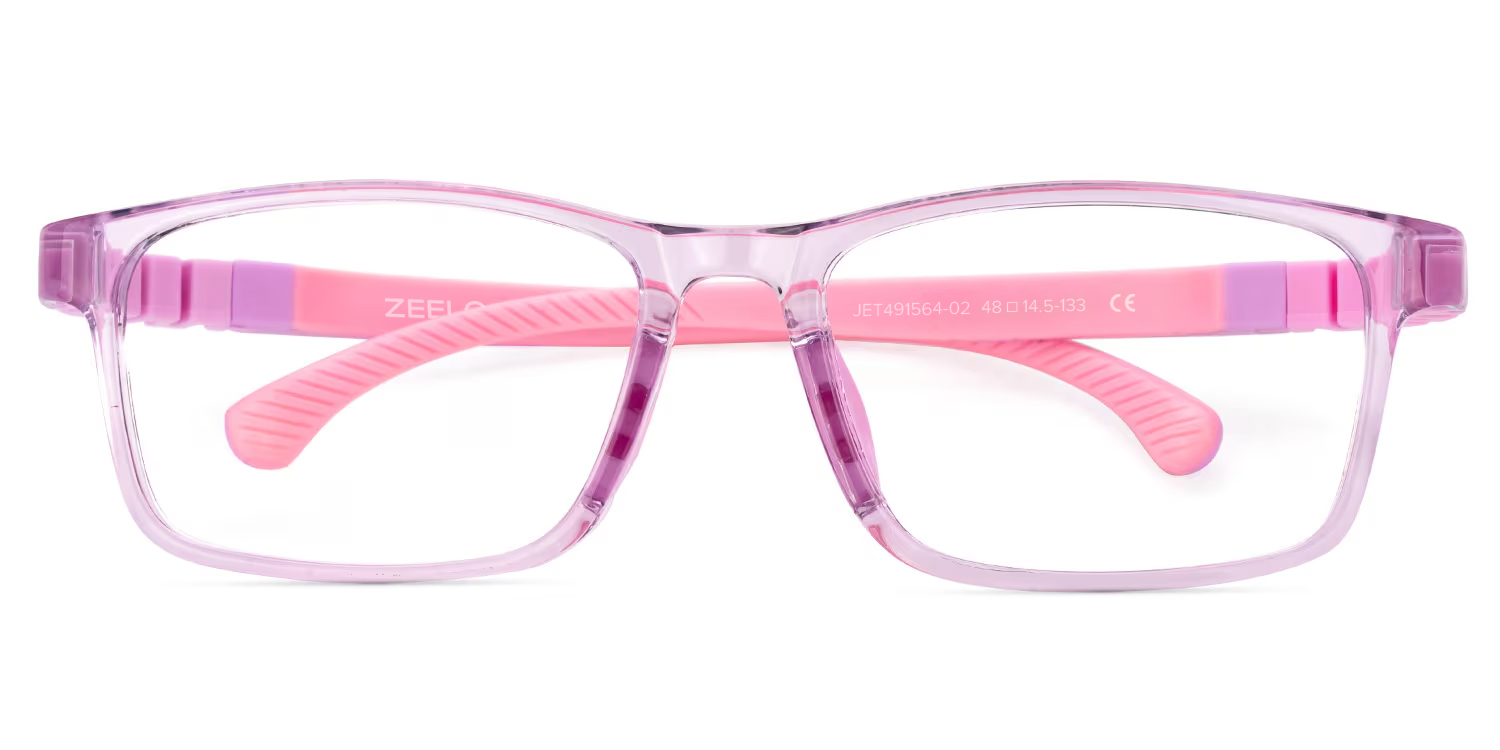 Arddin Rectangle Purple Frame Eyeglasses for Tweens0