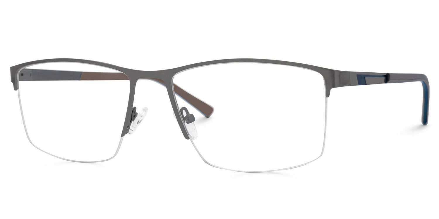 Graniela Eyeglasses in Rectangle Gray Frame | ZEELOOL UK1