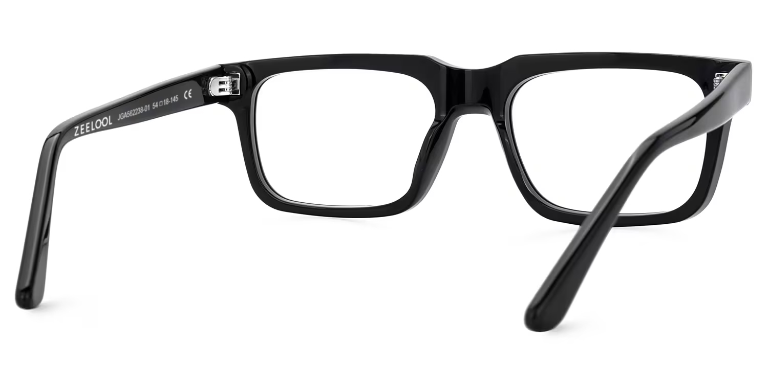 Larsen Black Rectangle Glasses Frames For Men | ZEELOOL UK4