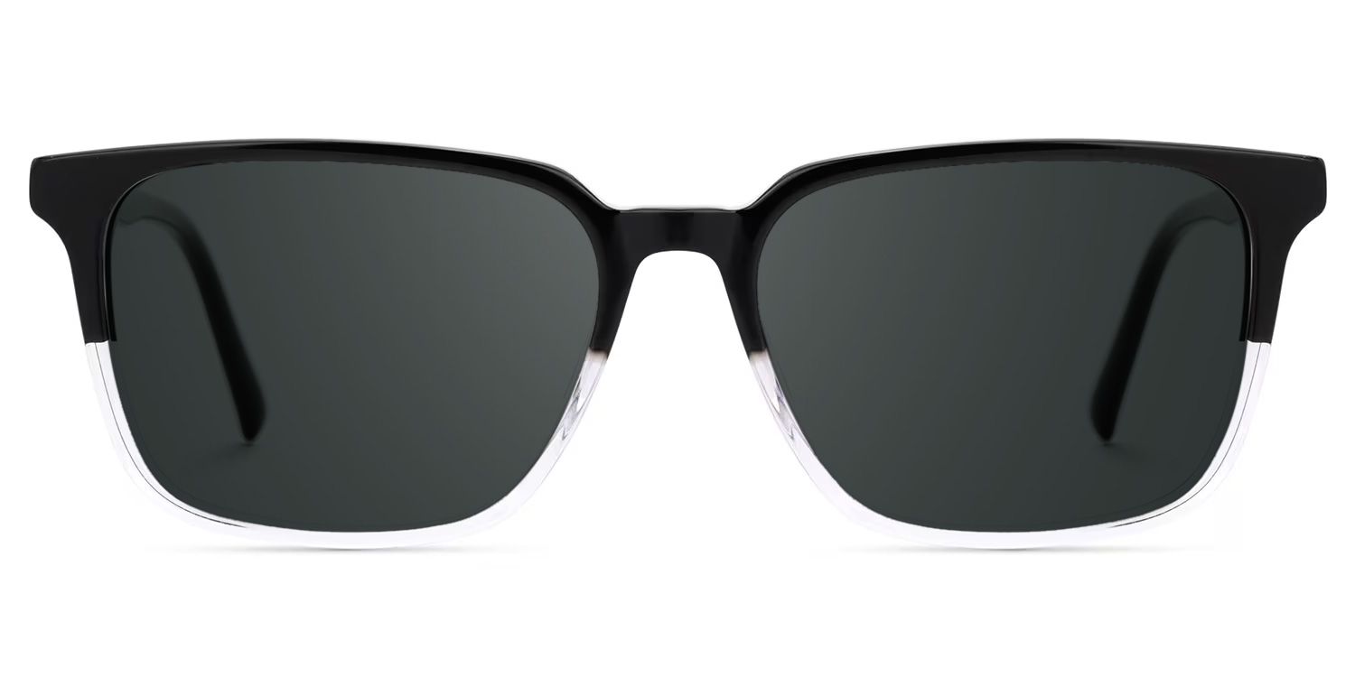 Barnhill Acetate Square Black-Clear Frame Sunglasses | ZEELOOL UK0