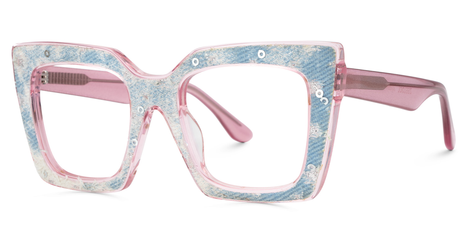 Full Pink Glasses With light Blue Denim3