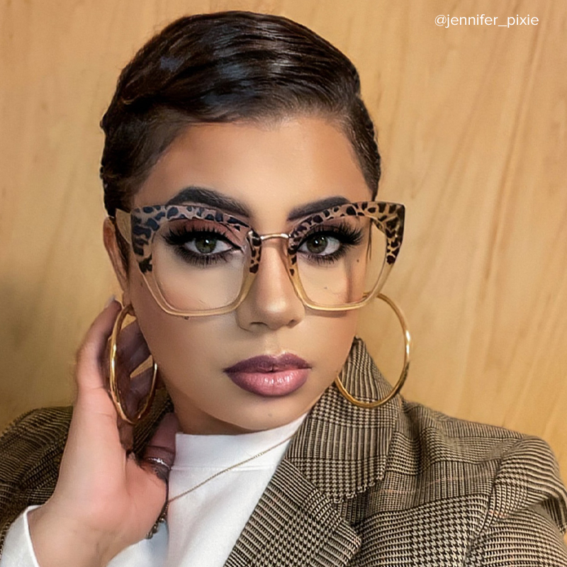 ZEELOOL Denis Cat Eye Light Tortoise Glasses