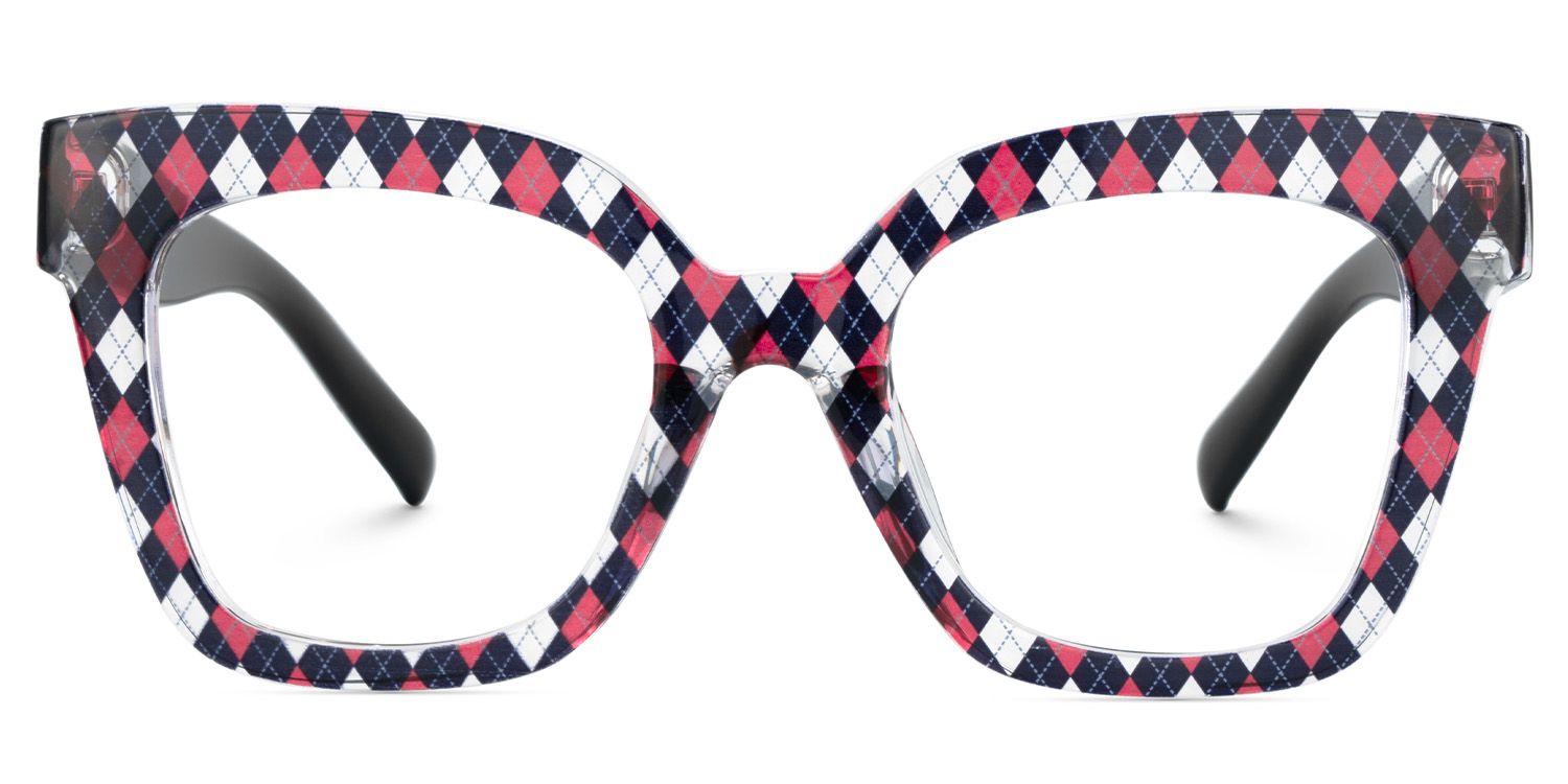 Malcolm Large Rhombus Pattern Frame with Black Arms | ZEELOOL UK0