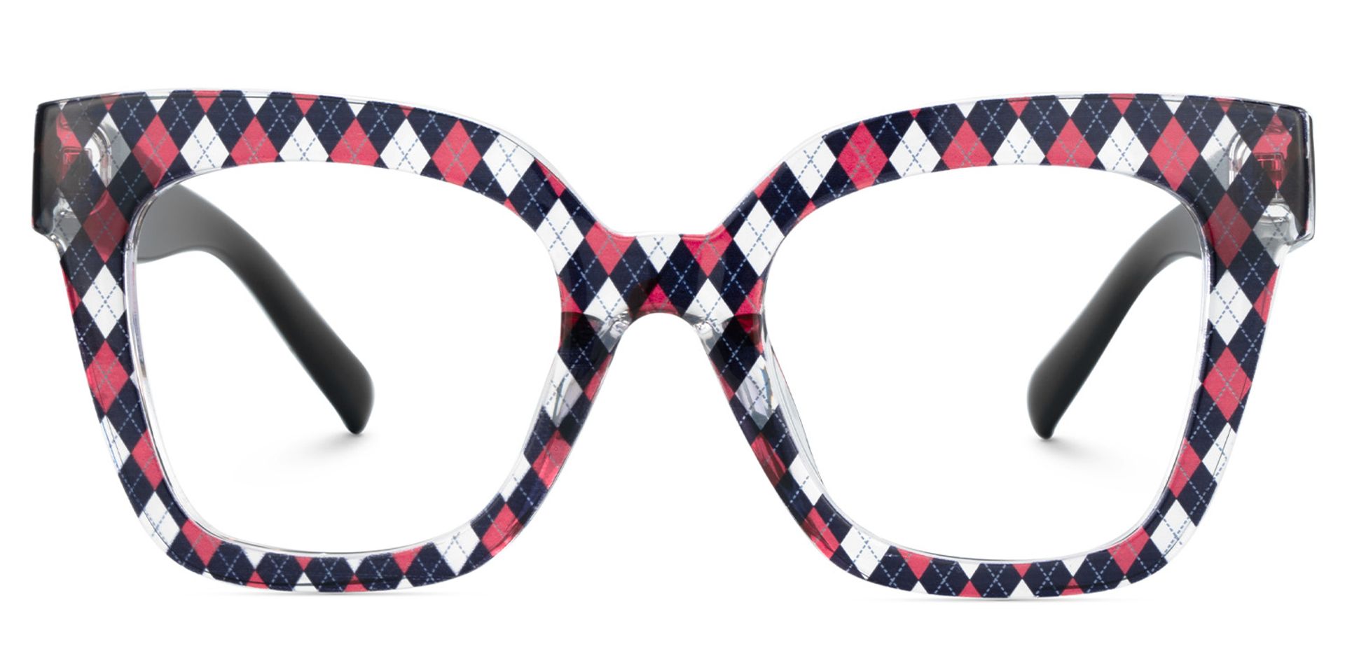 Malcolm Large Rhombus Pattern Frame with Black Arms | ZEELOOL UK0