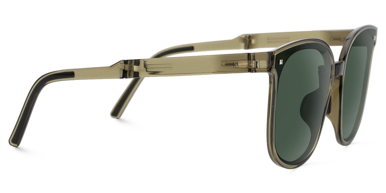 Sulaika Green Square Polarized Sunglasses for Driving | ZEELOOL UK3