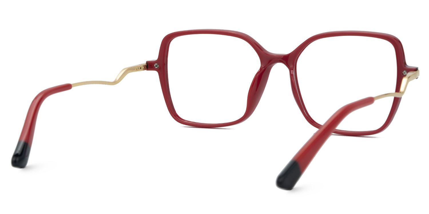 Rendon Thin Clear Red Glasses in Square Design | ZEELOOL UK3