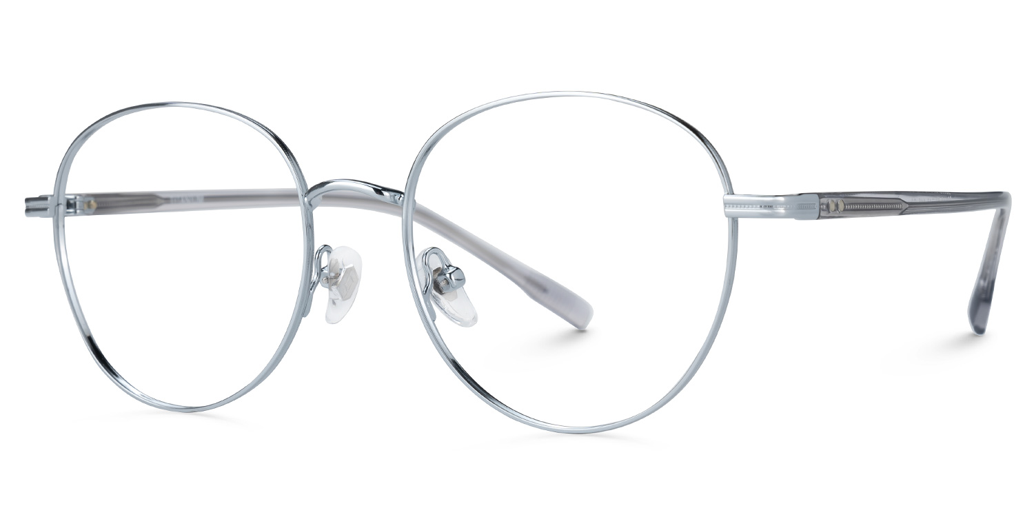 ZEELOOL Celena Round Silver Glasses