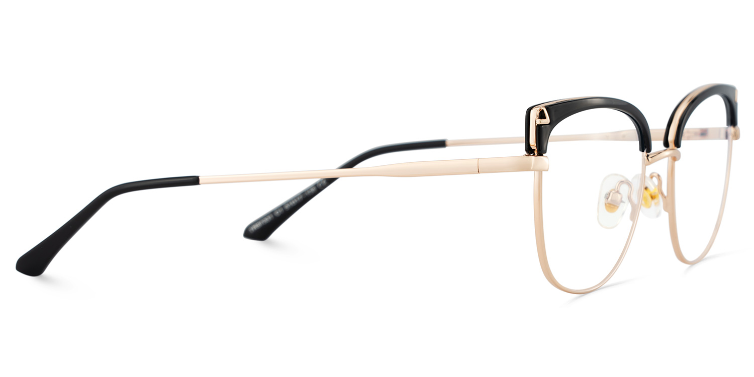 Beau Eyeglasses in Cat eye Black Gold Frame | ZEELOOL UK4