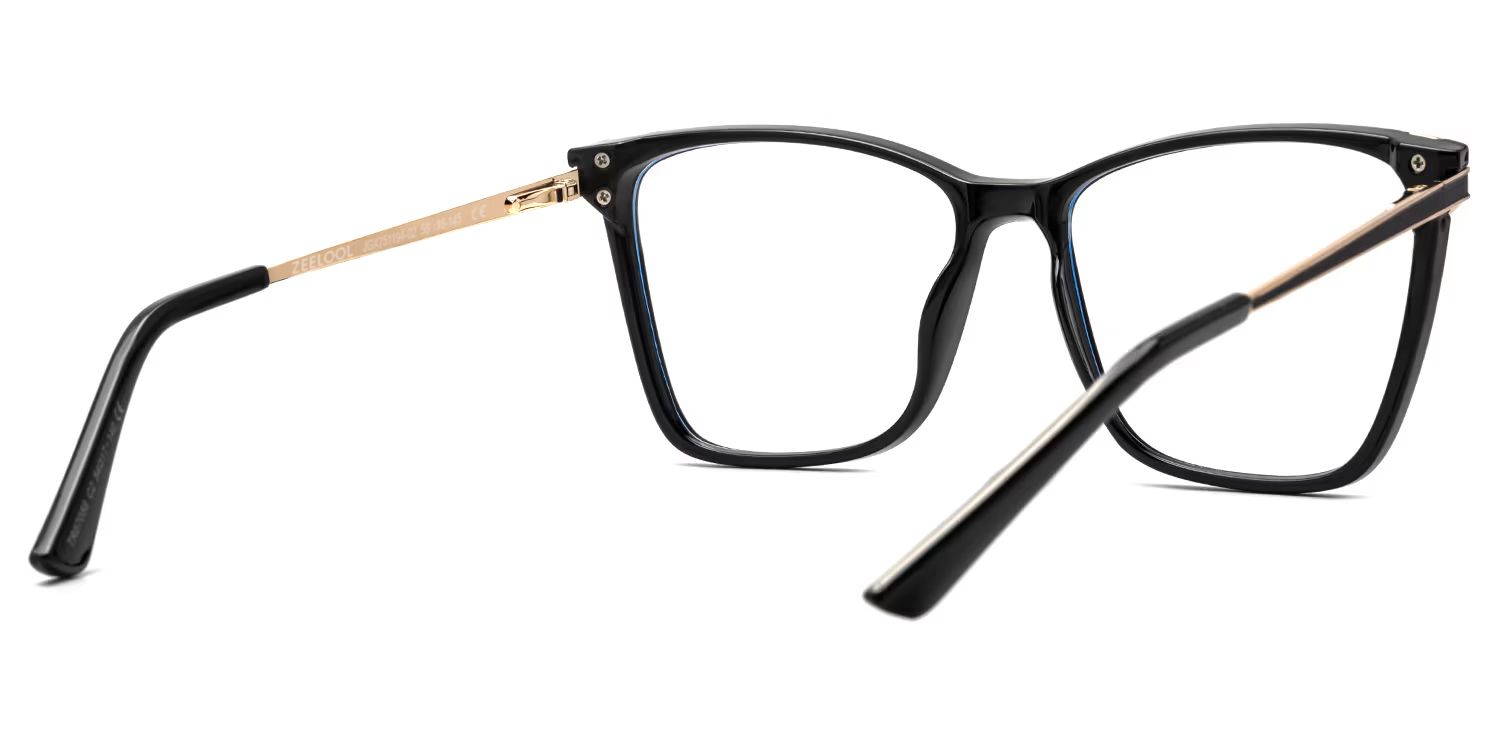 Tricee Square Black Glasses With Gold Arms For Females | ZEELOOL UK5