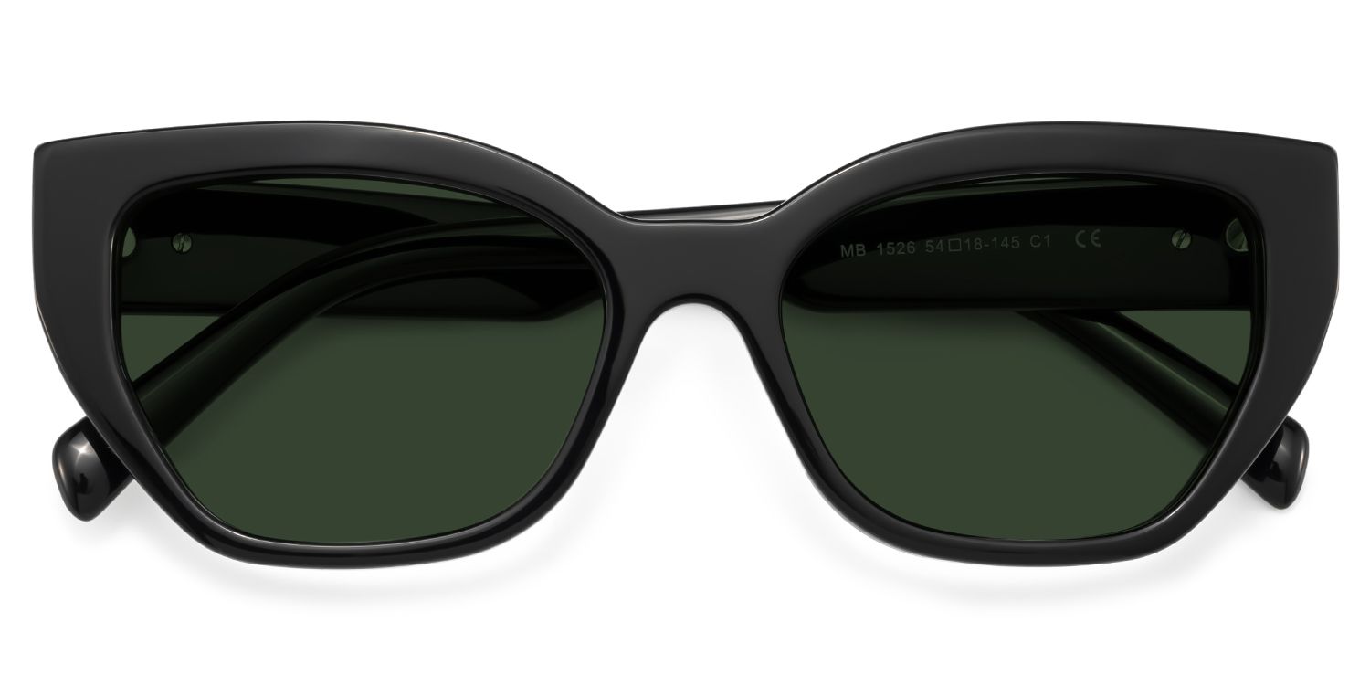 Zia Black Cat Eye Polarized Sunglasses for Driving | ZEELOOL UK1