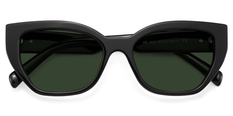 Zia Black Cat-Eye Sunglasses