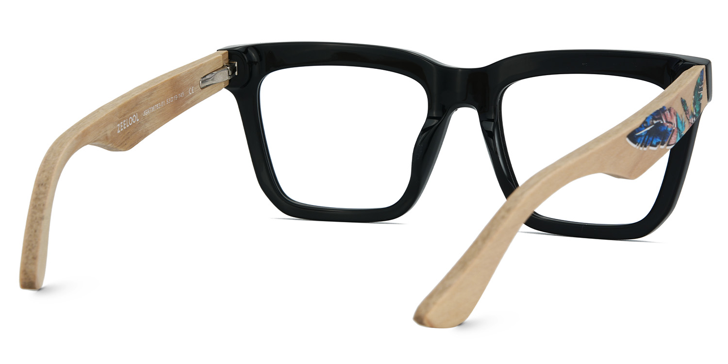 Rectangle Vintage Glasses With Wood Temples5