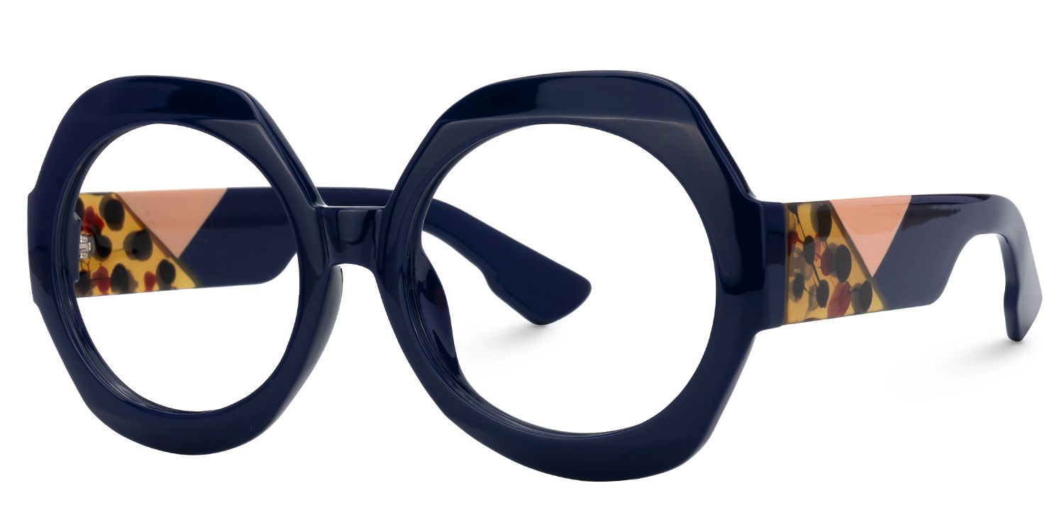 Geoffrey Geometric Dark-Blue Glasses | ZEELOOL UK1