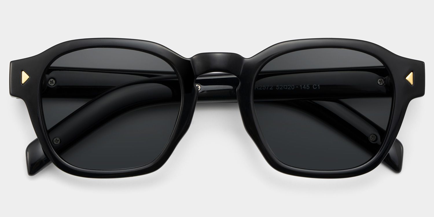 Leilani Rectangle Black Full Rim Sunglasses | ZEELOOL UK1